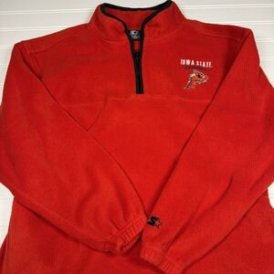 Starter Iowa State Cyclones‎ Fleece 1/4 Zip Pullover Boy's 16/18 Red GUC